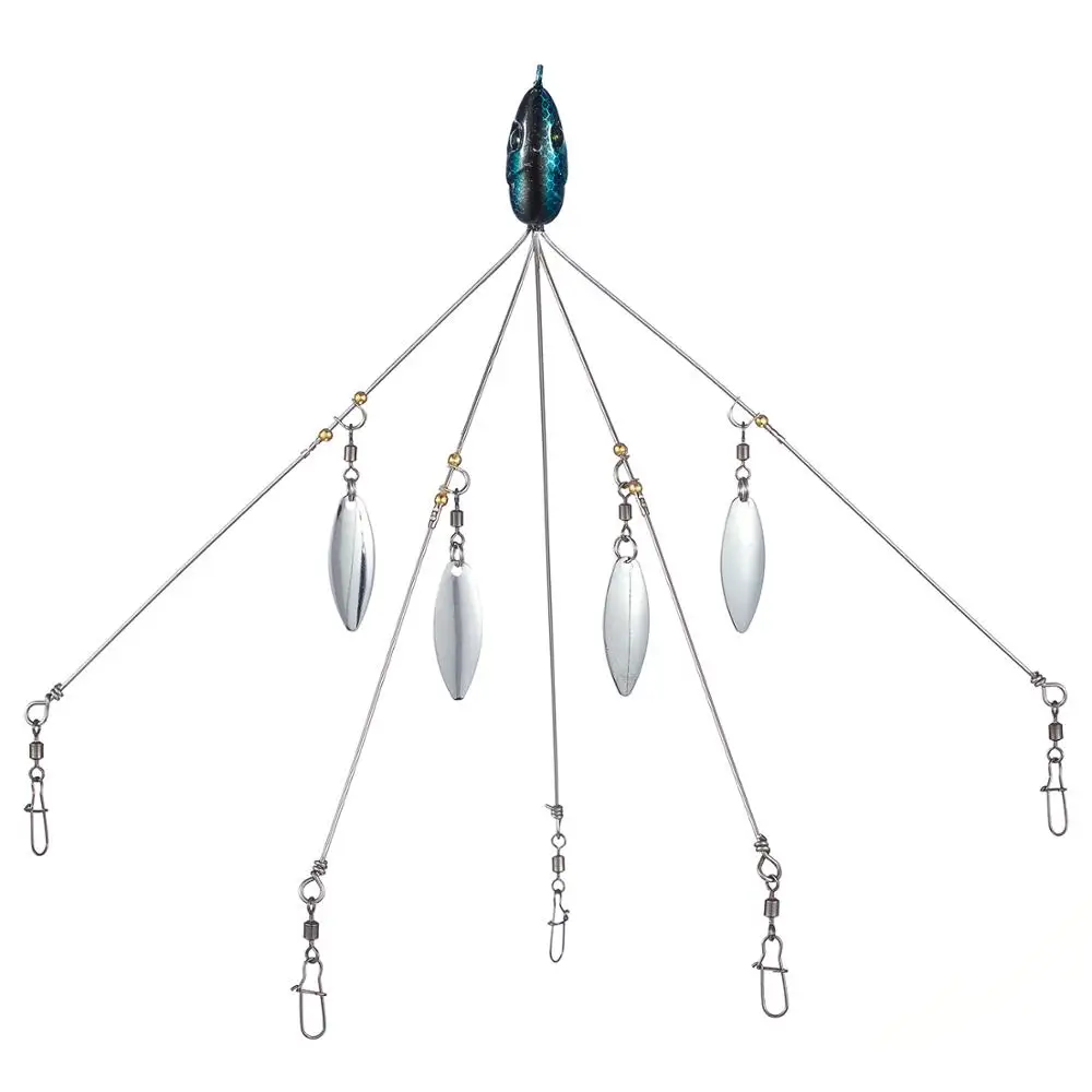  Bassdash 4pcs/lot Fishing lure Alabama Rig Head Swimming Bait Umbrella Rig 5 Arms Bass Fishing Grou