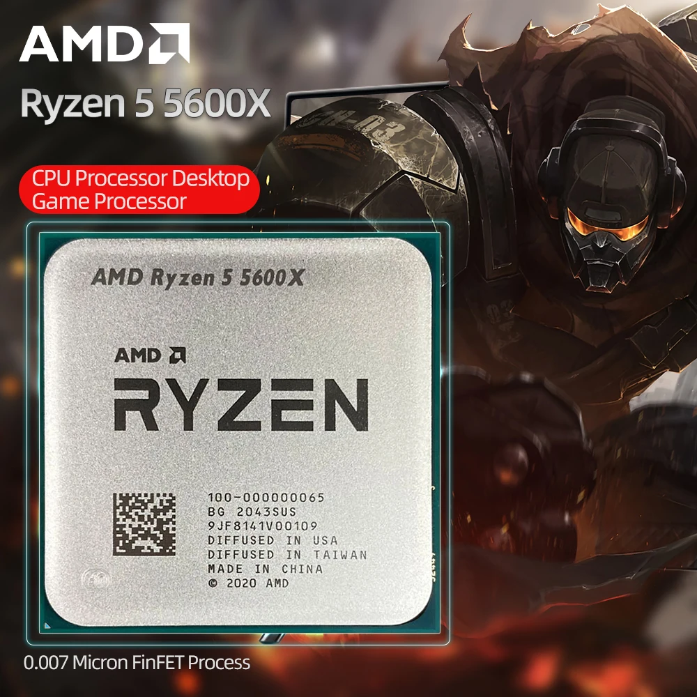  Новый процессор AMD Ryzen 5 5600X R5 5600X процессор для настольных ПК геймерский процессор 3,7 ГГц 6-ядерный 12-поточный 7NM 100-000000065 AM4 аксессуары