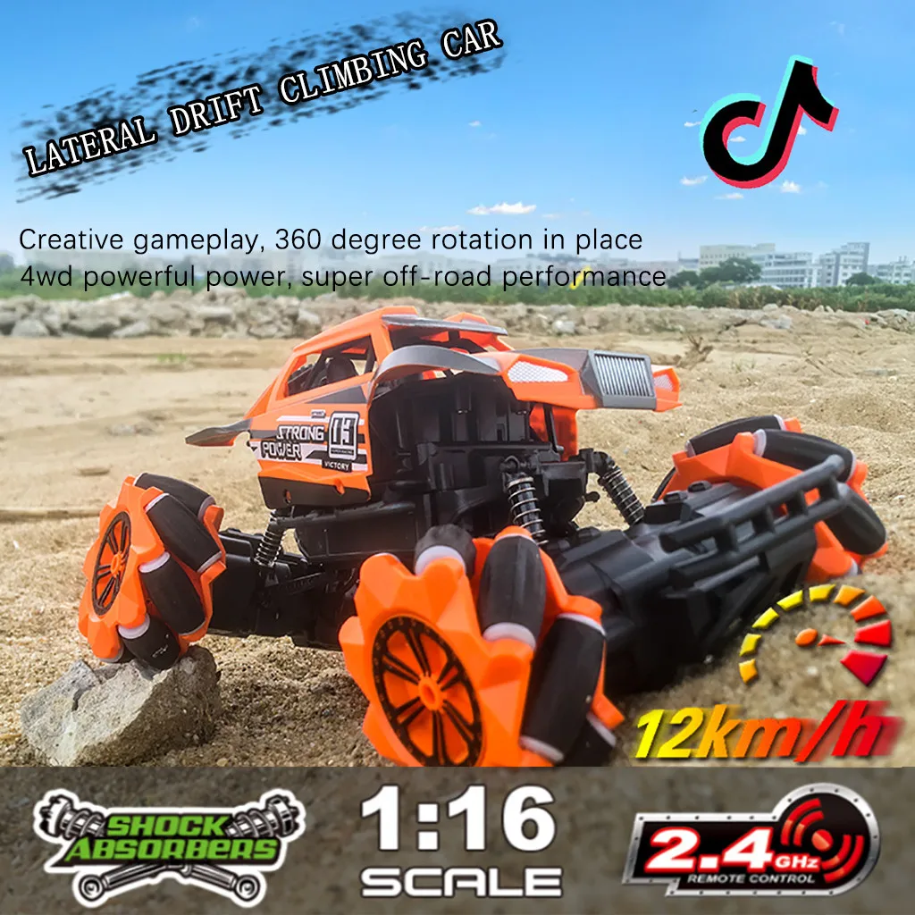 Stunt Drift Crawler RC автомобили 2,4G светодиодный пульт дистанционного управления 4WD танцевальные внедорожные игрушки подарки ударопрочная сильная 4WD система светодиодный свет