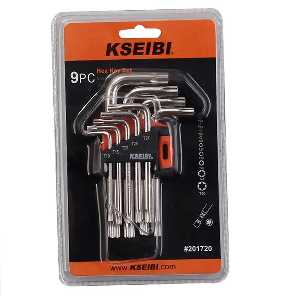 KSEIBI хром ванадиевой Аллен ключ гаечный ключ 9 шт. короткий рычаг шестигранной торцевой ключ метрический SAE размеры универсальный набор для ремонта велосипеда