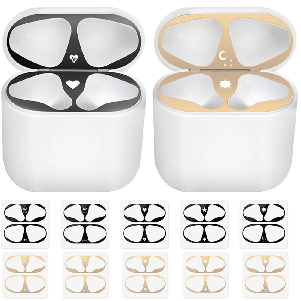 Универсальное металлическое покрытие пылезащитная наклейка для Airpods крышка