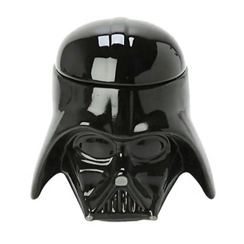 Classic Mug Stormtrooper Darth Vader Helmet Mug 3d Ceramic Water Tea Coffee Drinks Cup With Lid Handgrip Drinkware Mug Gift - Цвет: Черный