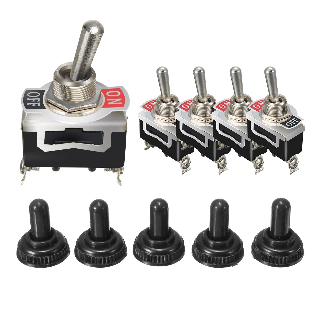 5x Kunststoff Runde 2-Pin ON-OFF 12V SPST Boot Snap-Schalter C-ab Sonstige elektrische Schalter ...