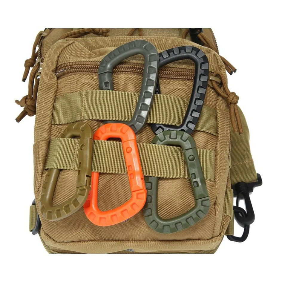 Climbing Carabiner D-Shape Mountaineering Bag Keychain Outdoor Tactical Gear Hiking Camping Accessories