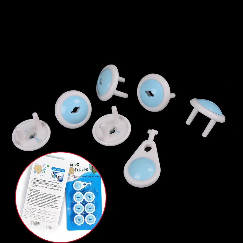 

6pcs/lot Baby Electric Socket Kids Protection Plastic Security Lock Outlet Plugs In Socket Russian European Baby Safety Standard