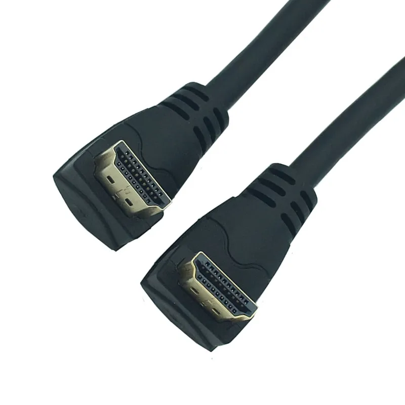 HDMI 4K 3D короткий 90 градусов разъем HDMI под 90 градусов кабель двойной вниз угол HDMI кабель штекер к Мужской M/M HDMI провод 0,3 M 0,6 M 1,8 M