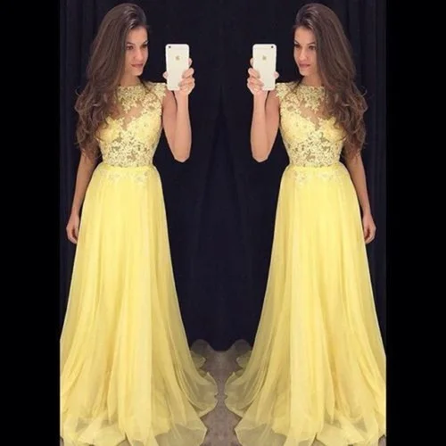 Цвет: желтый Новинка, кружевное вечернее торжественное платье, вышитое бисером, темпераментное Элегантное Длинное настраиваемое платье, платье в пол - Цвет: Цвет: желтый