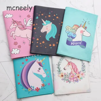 

Cartoon Unicorn Bears Men Women Travel PU Leather Passport Holder Card Case Protector Cover Wallet Credit card passport package