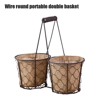 

Vintage Wire Baskets for Storage Removable Fabric Liner Wire Storage Basket with Removable Liner DAG-ship