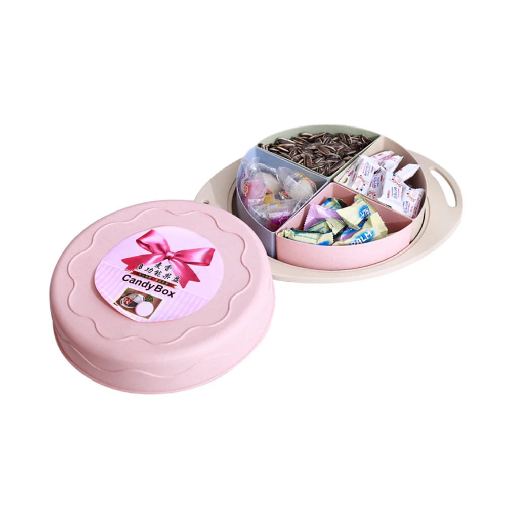 

Creative Wheat Straw Compartment Candy Plates Snacks storage Boxes fruit Organizer Living Room