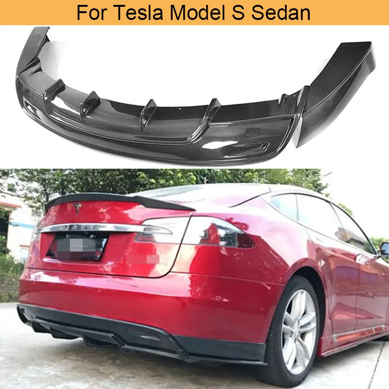 

Carbon Firber Rear Bumper Diffuser Lip Splitters For Tesla Model S Sedan 4-Door 2012-2017 Car Rear Bumper Diffuser Splitters