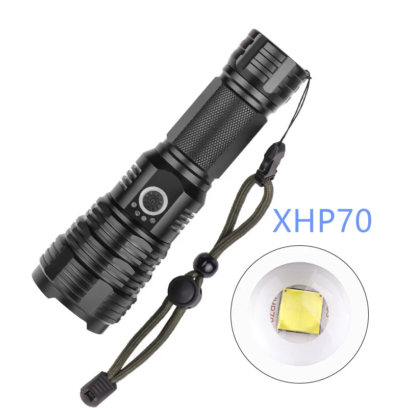 Led Torch 150000 Lumens Xhp70 2 Most Powerful Led Flashlight USB Zoom Tactical Flashlight Xhp50 18650 Or 26650 Rechargeable Battery Flashlight-Black/_Xhp70.2 A