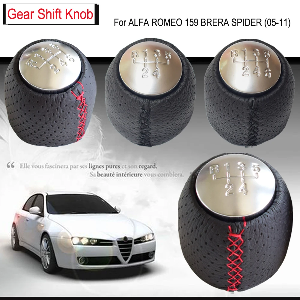 5/6 скоростная красная черная игла для ALFA ROMEO 159 автомобиль Brera spider(05-11) Автомобильная Ручка ручная черная ручка переключения передач Ручка шаровая Головка