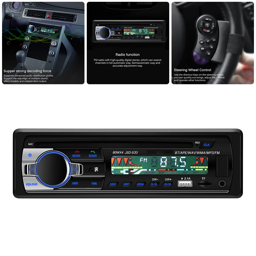 4*60 Вт автомобильное радио Авторадио автомобиля Bluetooth 12 В lcd Автомобильный медиаплеер fm-радио AUX SD USB MP3 автомобильные Аудио плееры Автомобильная электроника