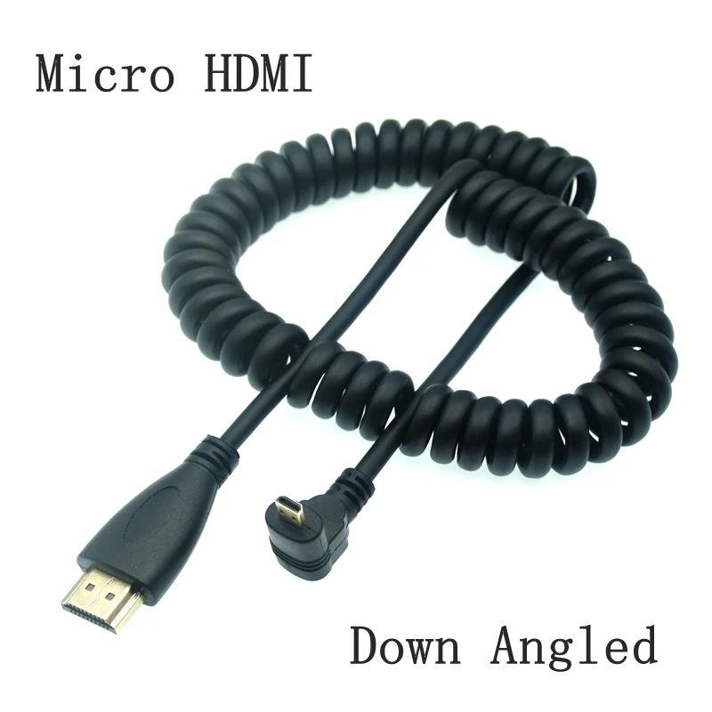 usb c power adapter HD-to Right Left Up Down Angle Mini HD Micro HDTV-compatible Male To Male Stretch Spring Curl Flexible Cable V1.4 DSLR 0.5M/1.8M mini hdmi Cables & Adapters