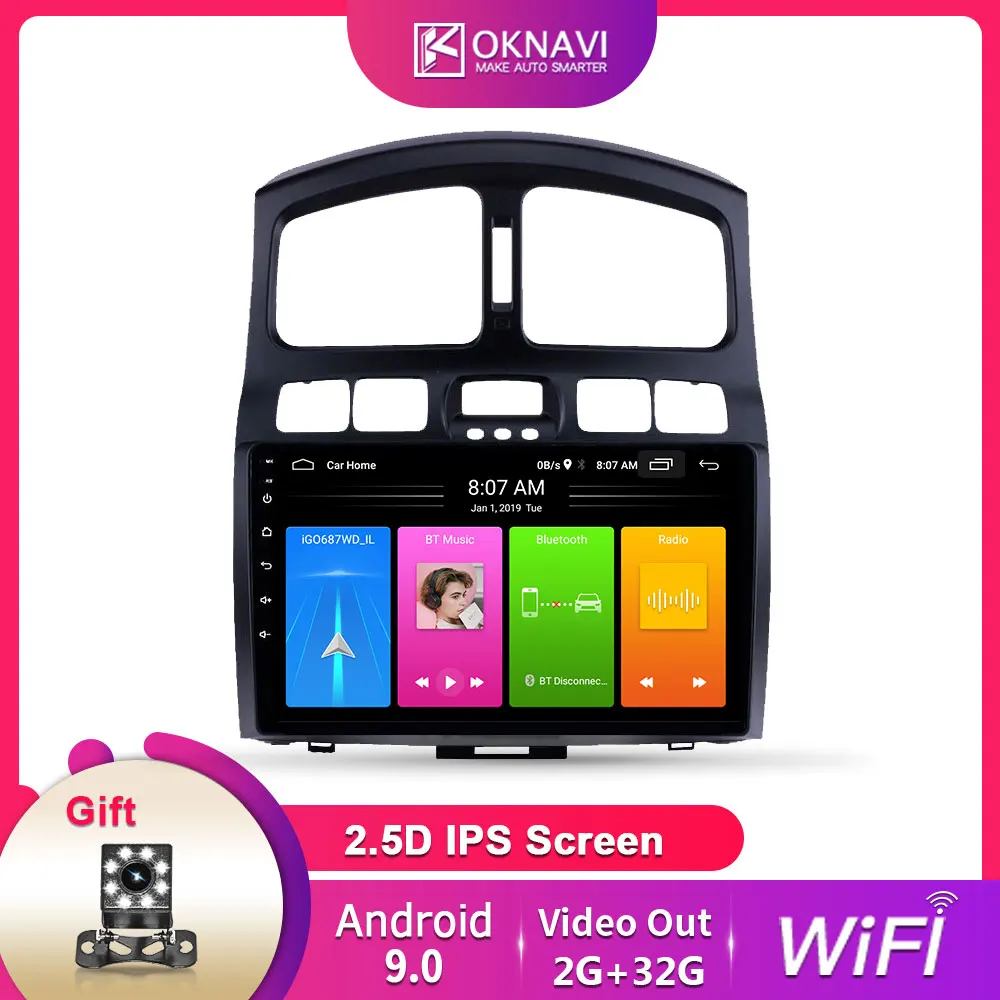 

Android 9.0 Car GPS Multimedia Player For 2005 2006-2015 Hyundai Classic Santa Fe 9 Inch Head Unit 2 Din WIFI Bluetooth Radio