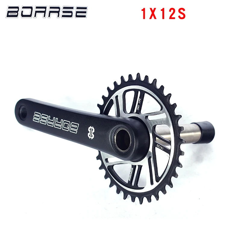 BOARSE Mountain Bike Chainring Crankset Part,170mm, 34T, Singel Disc, 11, 12 Speed, BB Central Axis, Al-Alloy Bicycle Crankset