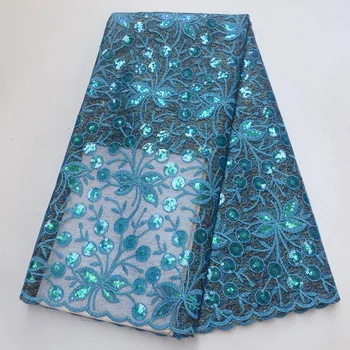 

African Wine Organza Sequins Lace Fabric 2019 Hot Sale Nigerian Wedding Dress High Quality Organza French Net Mesh Lace 04