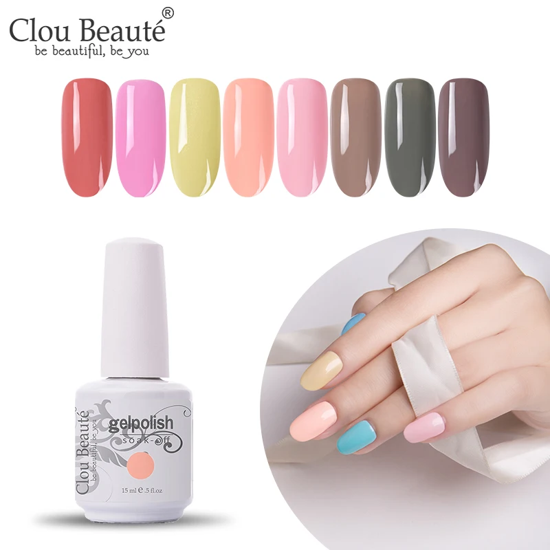 

Clou Beaute Hot Selling Color 15ml Nail Gel Polish Top Coat Semi Permanent Design Manicure Soak Off Varnish Gel Lacquer
