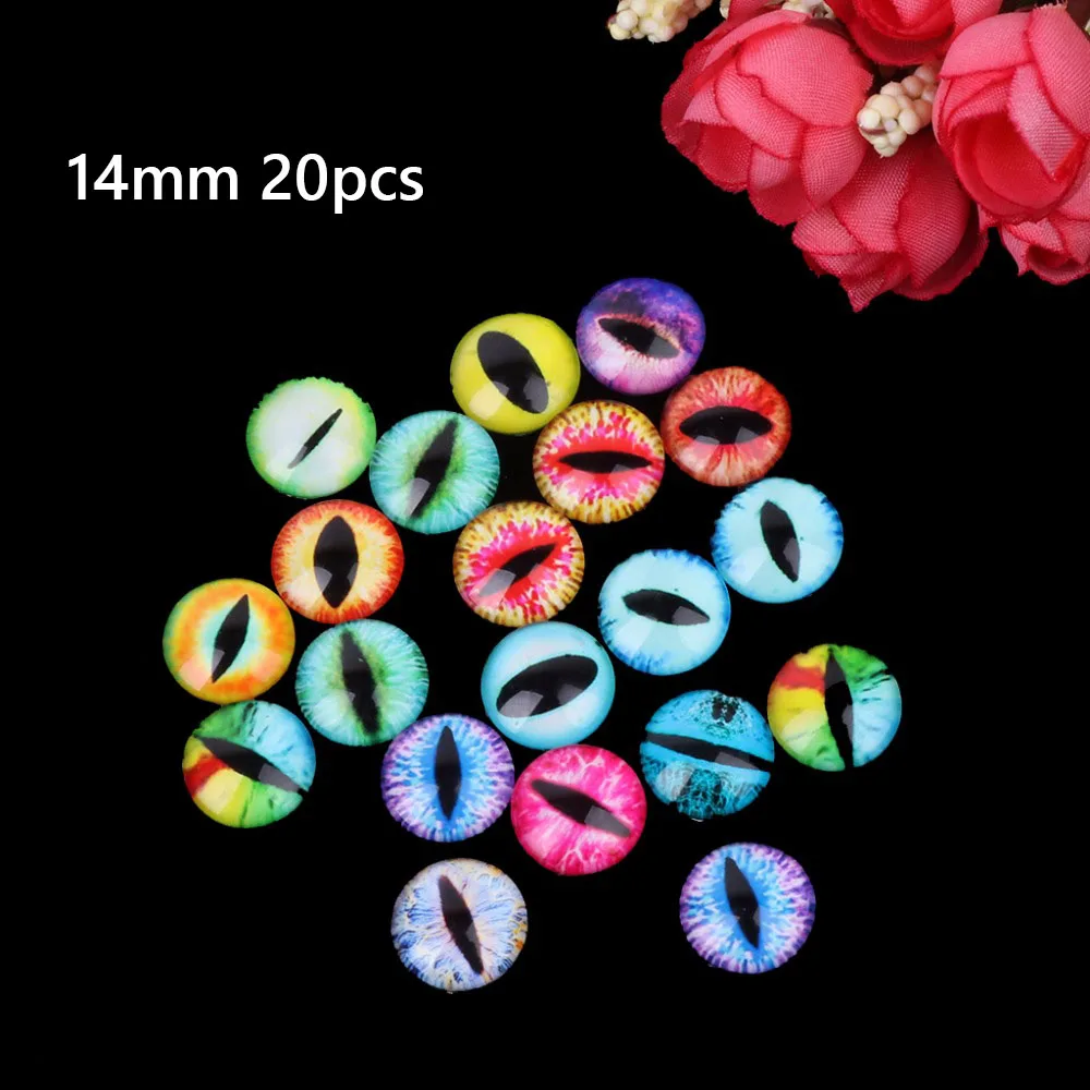 20pcs 6/8/10/12/14/15/16/18mm Glass Dolls Eyes DIY Crafts Eyeballs Toys for Children Dinosaur Animal Eyes Time Gem Accessories 17