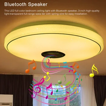 

Smart Music LED Ceiling Lights RGB Dimmable 36W APP Remote Control Modern Bluetooth Ceiling+Lights Bedroom Lamps