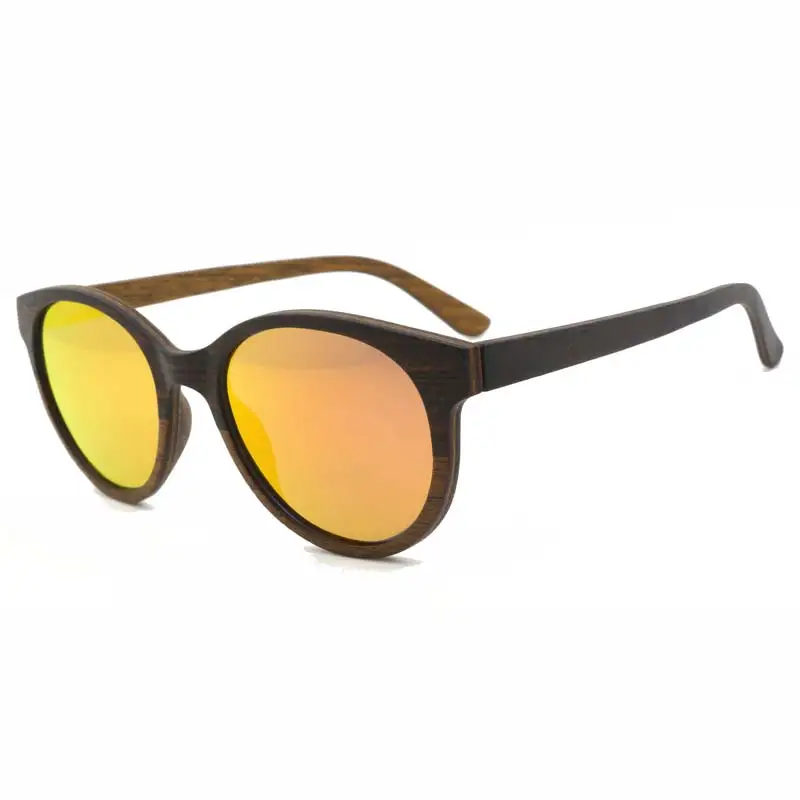 orange lens BerWer деревянные солнцезащитные очки поляризационный очки в деревянной оправе UV400 Солнцезащитные очки бамбуковые деревянные солнцезащитные очки - Цвет линз: orange lens