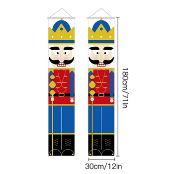 

1 Pair Nutcracker Soldier Banner Christmas Decoration For Home Door Curtain Hanging Cloth Christmas Door Sign 2021 Navidad