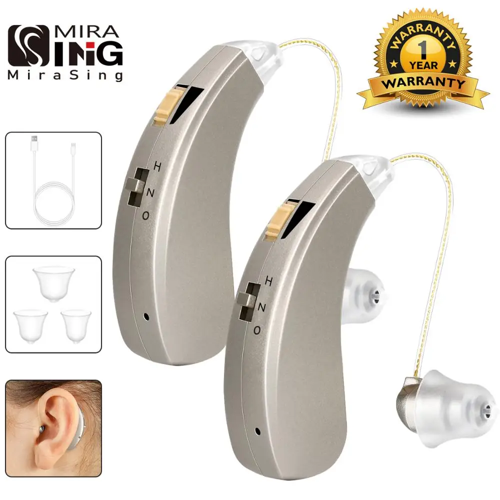 Rechargeable Hearing Aid for Elderly Moderate to Severe Loss