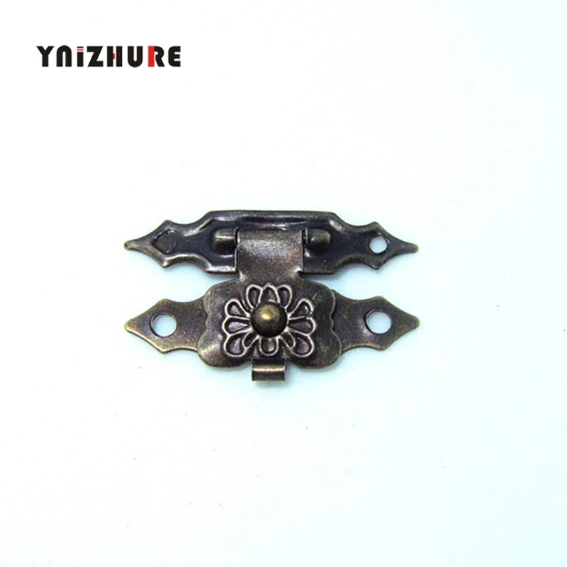 

12pcs 30*18mm Hot Sale Jewelry Box Latches Latch Fast Shipping New Small Box Hardware Lock Bronze Antique For Retro Hasp