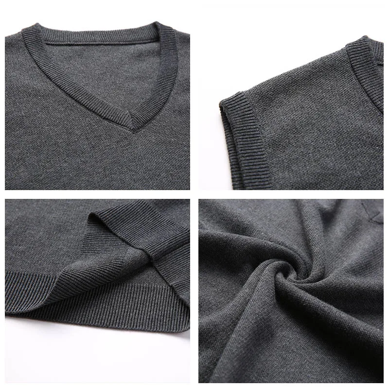Seller UCAK Brand Sweater Vest 2020 New Arrival Solid V-Neck Casual Spring Autumn Pull Homme Streetwear Wool Warm Sweater Clothes U1043