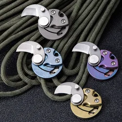 Mini pièce de monnaie en alliage de titane, couteau pliant en acier inoxydable, couteaux de poche, boîte ouverte, Camping de plein air, pendentif porte clés 