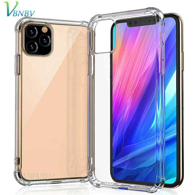 

VBNBV Transparent Silicone Protection Case For iPhone 11 Pro Max 2019 Soft TPU Cover phone case Support Wireless Charging