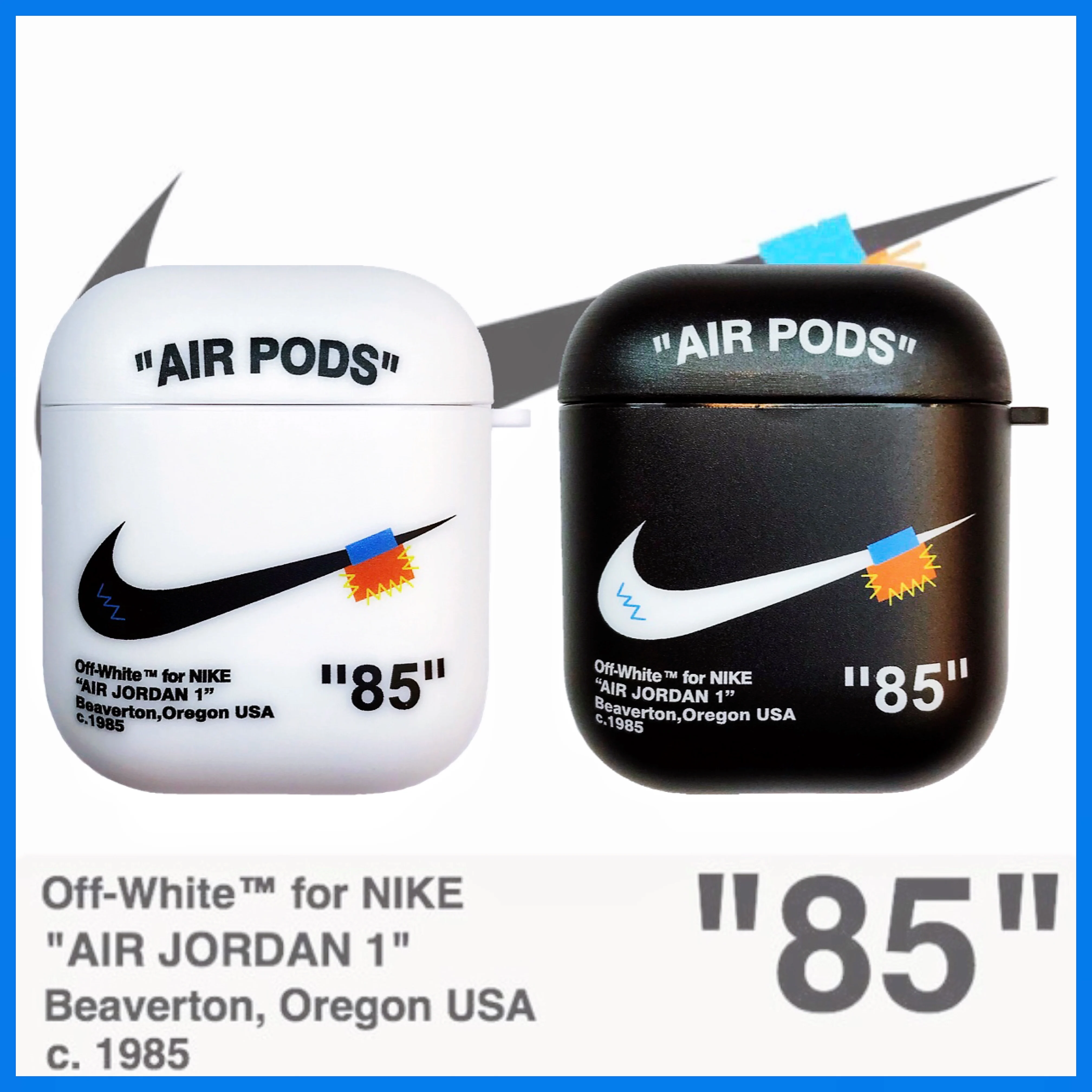 Стильный крутой холодный черный и белый для Apple Airpods гарнитура Набор 1 2 силиконовый чехол