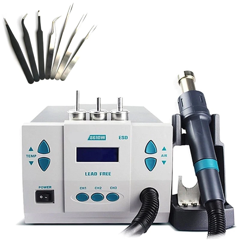 

861DW Lead-Free Soldering Station Intelligent Digital Display 1000W Rework Station for PCB Chip Repair,EU Plug