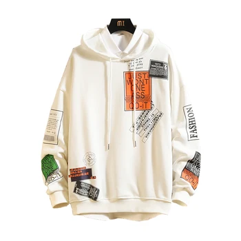 

Men's Hoodie 2019 Men's Colorblocked Pullover Men's Japanese Street Jacket Fashion Men's Hip Hop Hoodie Pullover Size 5XL