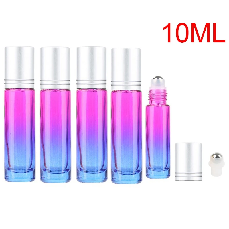 Gradient Ball Bottle 5Pcs 10Ml?Gradient Color Thick Glass Roll On Essential Oil Empty Parfum Bottles Roller Ball Travel Use Nece Gradient Ball Bottle 5Pcs 10Ml?Gradient Color Thick Glass Roll On Essential Oil Empty Parfum Bottles Roller Ball Travel Use Nece