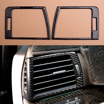 

2pcs Carbon Fiber Car Dashboard Side Air Vent Outlet Frame Trim Fit For BMW 3 Series E46 1998 1999 2000 2001 2002 2003 2004 2005