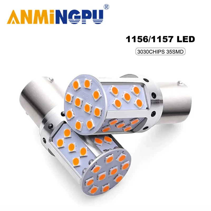 ANMINGPU 2x сигнальная лампа BA15S Led 1156 P21W BAU15S PY21W 3030SMD BAY15D P21/5W 1157 Canbus тормозные огни