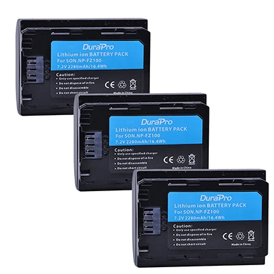 3 Battery 2 шт. 2280 мАч NP-FZ100 аккумулятор NP FZ100 для камеры sony NP-FZ100, BC-QZ1 Alpha 9, A7RIII, ILCE-7RM3, a9, sony A9R sony Alpha 9 s - Цвет: 3 Battery