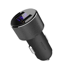 Металлическое автомобильное зарядное устройство 5 в 3,4 а с двойным USB цифровым дисплеем для iPhone X 8 XS MAX 7 Xiaomi samsung, быстрая зарядка, мониторинг напряжения