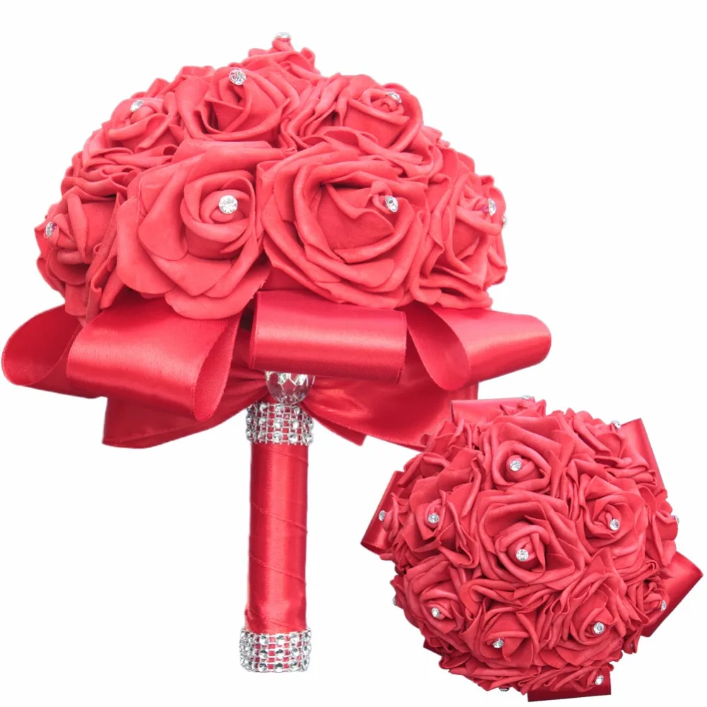 Свадебный букет новый стиль Свадебный букет искусственный цветочный свадебный Шелковый Искусственный цветок роза букет украшение для