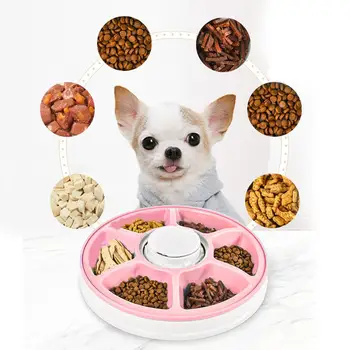 

6 Grids Auto Pet Timing Feeder Electric Food Dispenser For Dog Cat Music Reminder 24 Hours Timer Dog Automatic Feeders