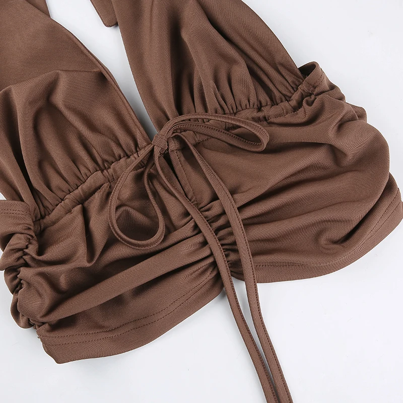 Brown Cami Tie Up-cloth