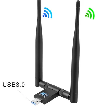 

Besegad 1200Mbps Dual Band 2.4G 5.8G USB3.0 Wireless WiFi Adapter Receiver with Antenna for Desktop Laptop PC Computer
