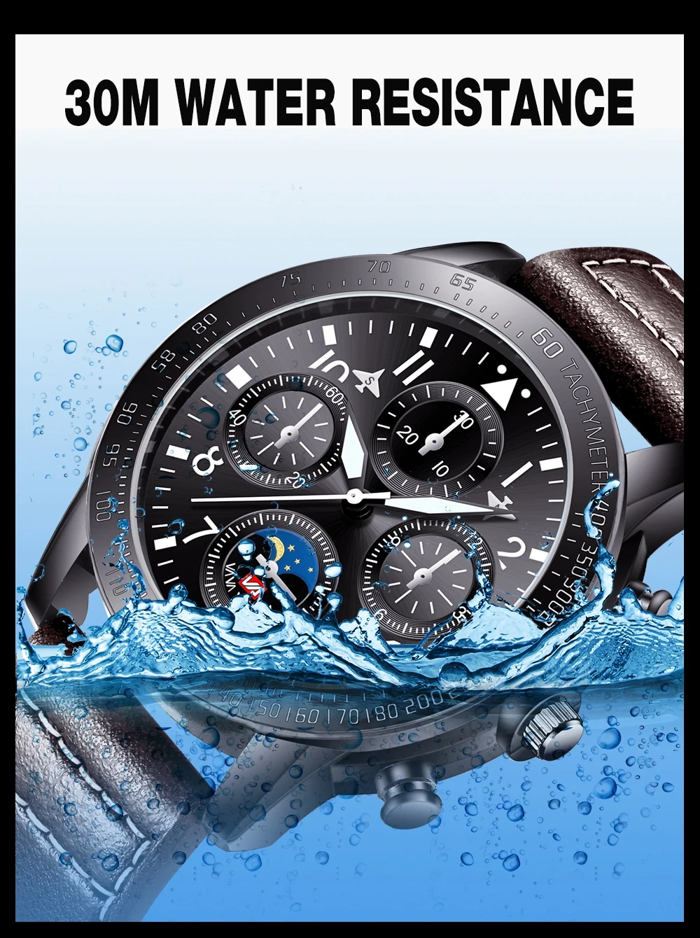 Cheap Chinese Whole Big Pilot Series Black Leather Sport Multifunction Quartz Men Wristwatches Original Wrist Watches For Men