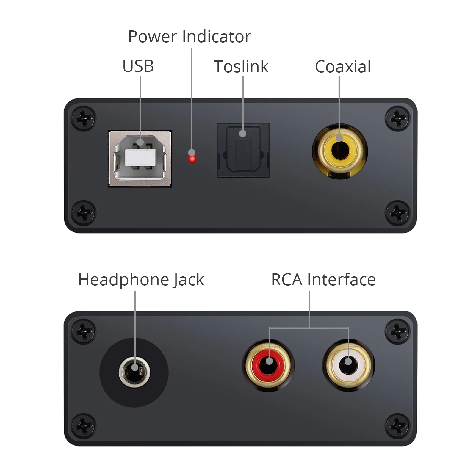 Prozor USB DAC Audio Converter USB to Digital Coaxial Optical 3.5mm Headphone Stereo Output for PC