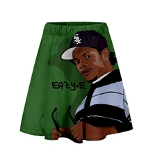 Eazy E Женская юбка с завышенной талией Осенняя плиссированная юбка до колен с принтом в стиле гангста рэп модная юбка-стрейч 1 шт