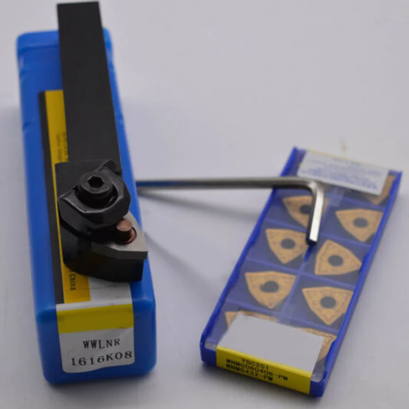 

WWLNR1616K08 Lathe Turning Tool Boring Bar Holder + WNMG080408-PM YBC251*10pcs Wrenches