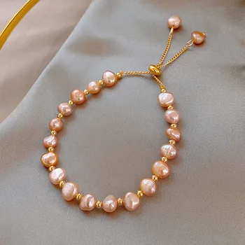 

Baroque Natural Pearl Best Friend Bracelets Bracelets INS Non-mainstream Design Jewelry Sisters Token Online Celebrity Bracelet