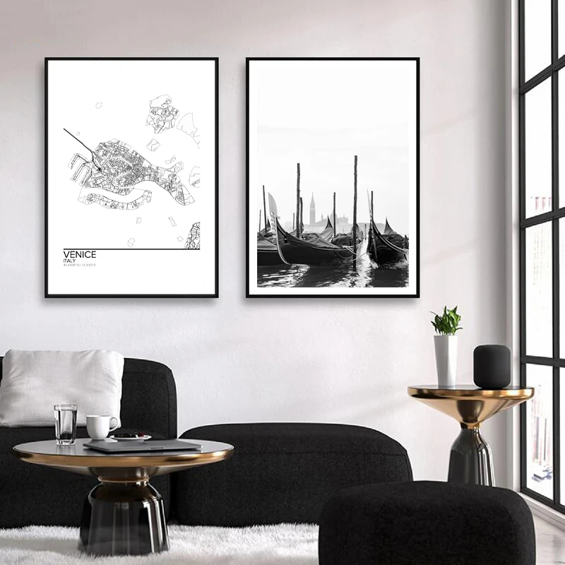 Black-White-Venice-City-View-Photo-Poster-Print-Italy-Travel-Gift-Venice-Map-Canvas-Painting-Wall (3)